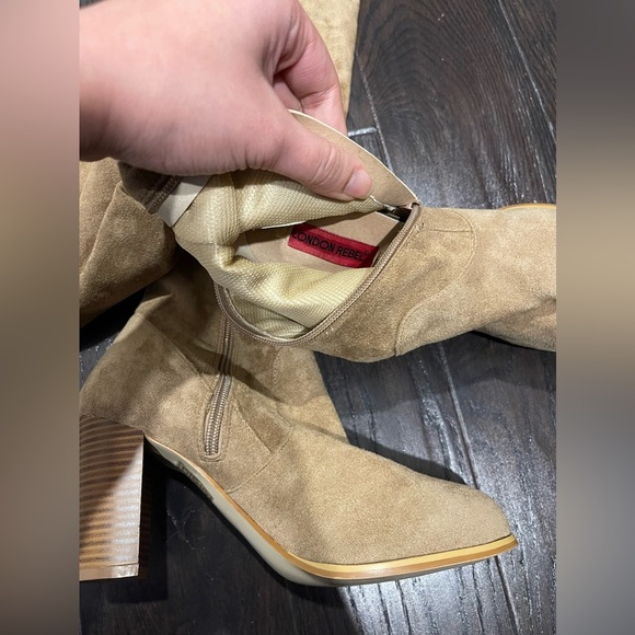 London Rebel above Knee length suede boots size 39 - Picture 9 of 11